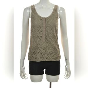 J Crew Womens Top Size XL Beige Taupe Tank Sleeveless Shirt Cotton